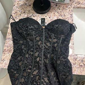 Zara Black Strapless Lace Top